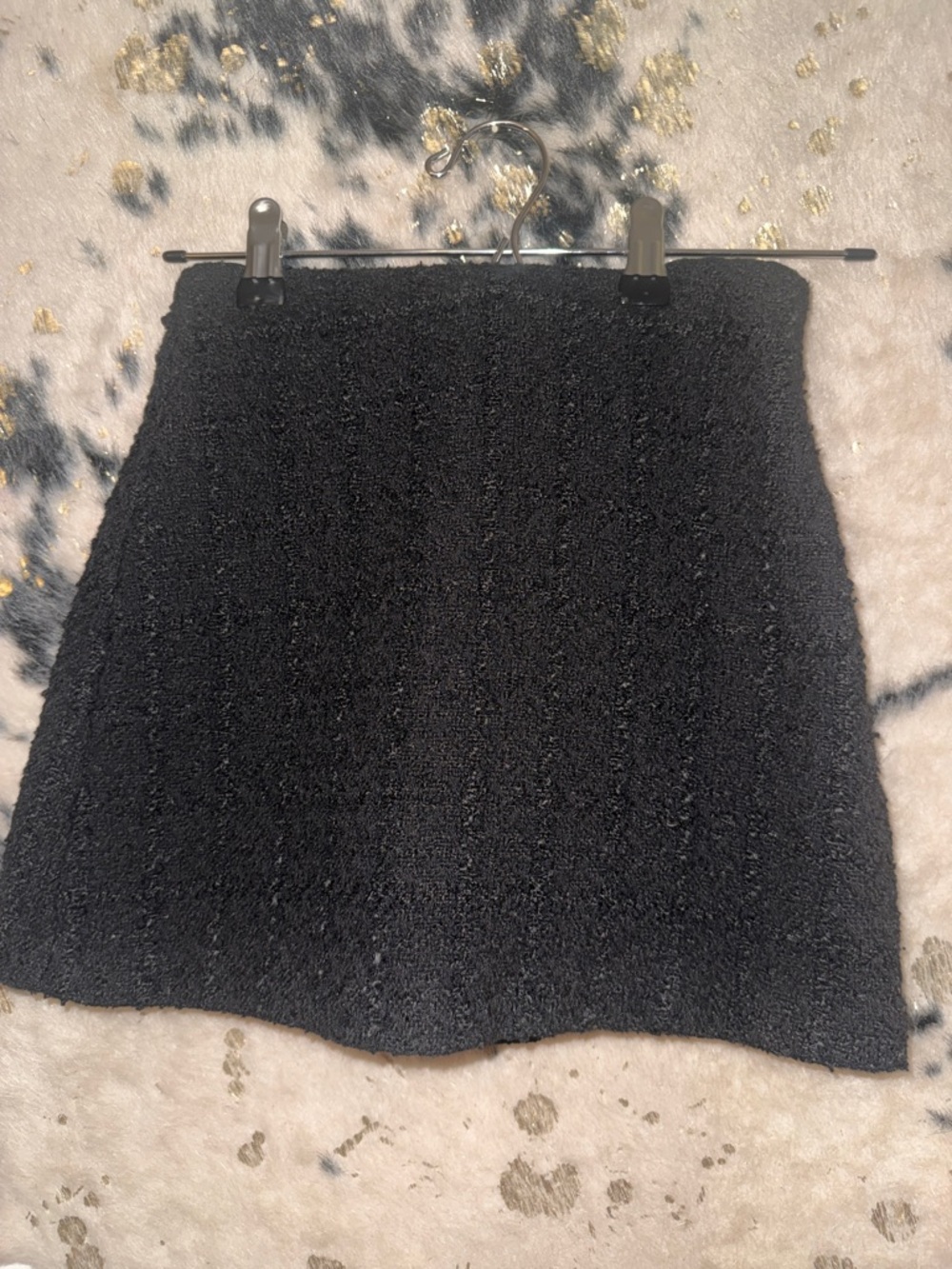 Abercrombie & Fitch Black Bouclé Textured Mini Skirt